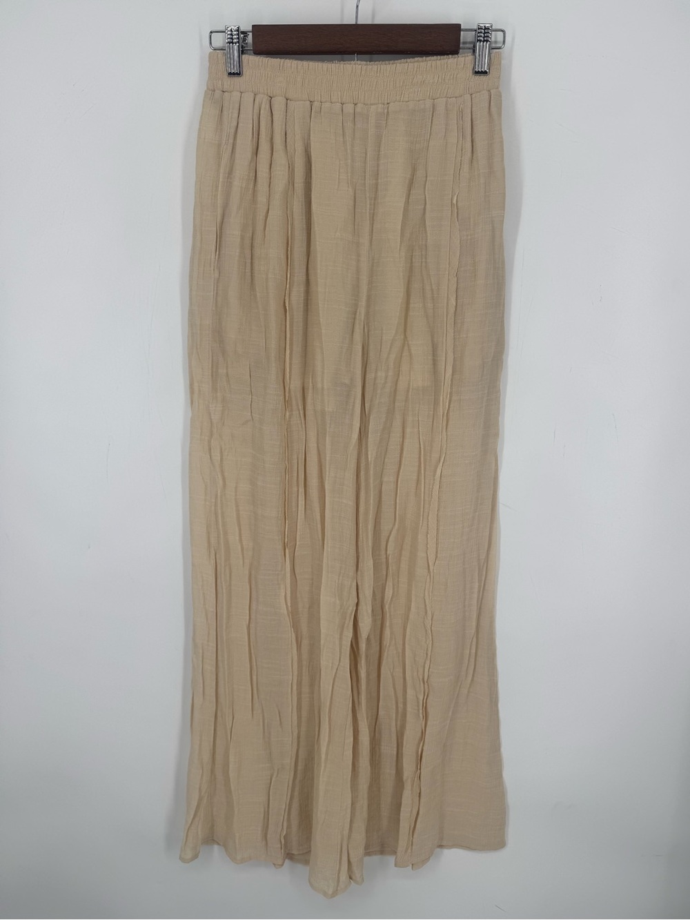 Blu Pepper Cream Boutique Gauze Lightweight Lined Beach Pants Size Small NWT